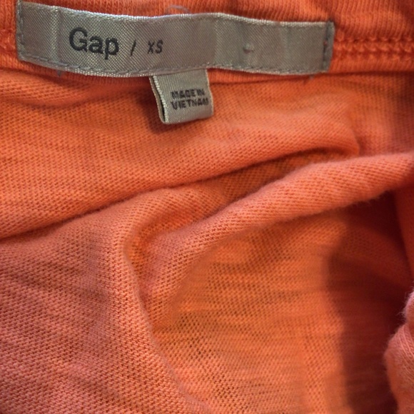 Gap XS Orange Striped Top 3/4 Sleeve Boat Neck Casual Soft Y2K Retro Indie - Picture 8 of 8